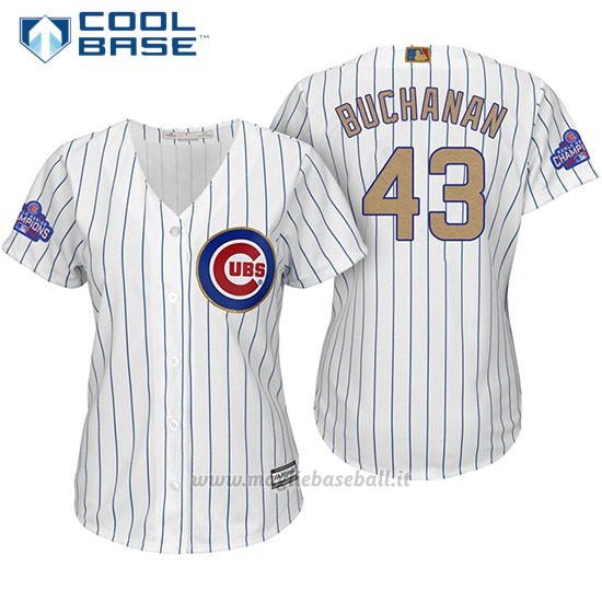 Maglia Baseball Donna Chicago Cubs 43 Jake Buchanan Bianco Or Program Cool Base